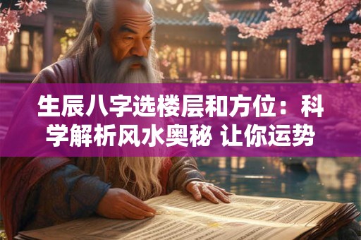 生辰八字选楼层和方位：科学解析风水奥秘 让你运势飞升！
