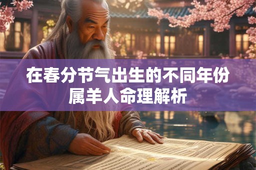 在春分节气出生的不同年份属羊人命理解析