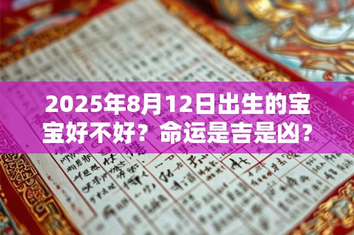 2025年8月12日出生的宝宝好不好？命运是吉是凶？
