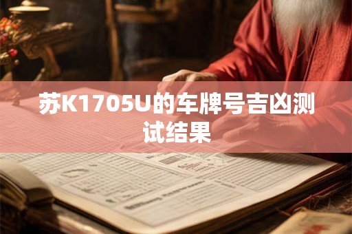 苏K1705U的车牌号吉凶测试结果