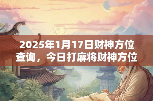 2025年1月17日财神方位查询，今日打麻将财神方位一览表