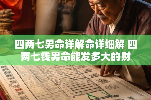 四两七男命详解命详细解 四两七钱男命能发多大的财