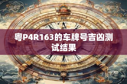 粤P4R163的车牌号吉凶测试结果