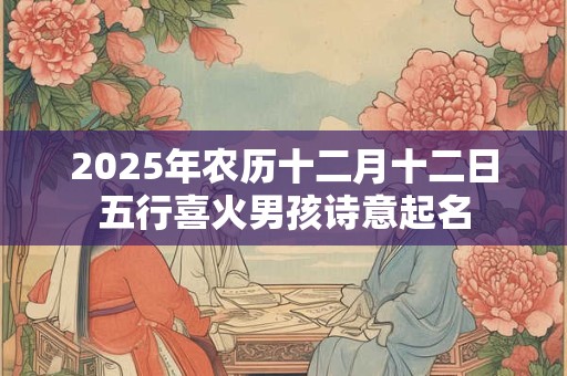2025年农历十二月十二日五行喜火男孩诗意起名