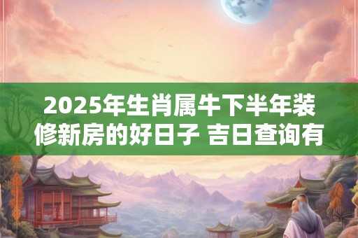 2025年生肖属牛下半年装修新房的好日子 吉日查询有门道