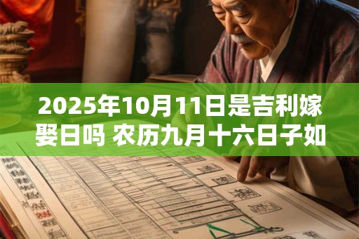 2025年10月11日是吉利嫁娶日吗 农历九月十六日子如何
