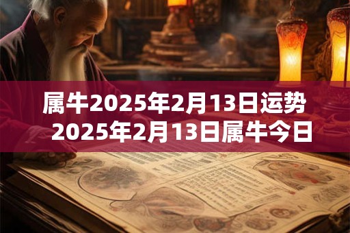 属牛2025年2月13日运势  2025年2月13日属牛今日运势