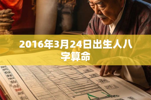 2016年3月24日出生人八字算命 2016年3月24日出生人八字算命