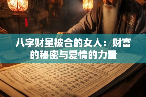 八字财星被合的女人：财富的秘密与爱情的力量