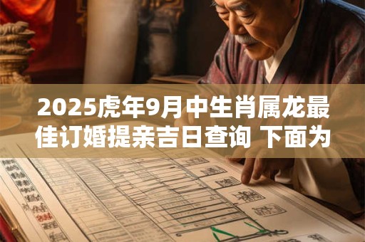 2025虎年9月中生肖属龙最佳订婚提亲吉日查询 下面为大吉日