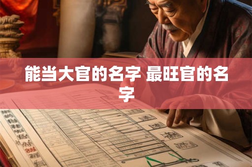 能当大官的名字 最旺官的名字