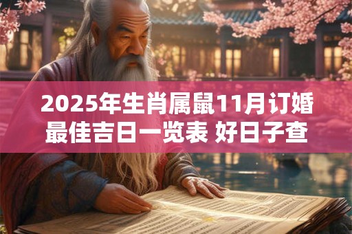 2025年生肖属鼠11月订婚最佳吉日一览表 好日子查询
