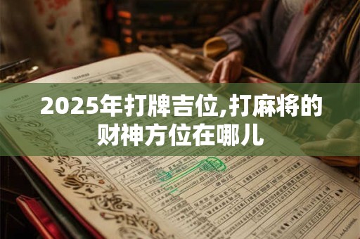 2025年打牌吉位,打麻将的财神方位在哪儿