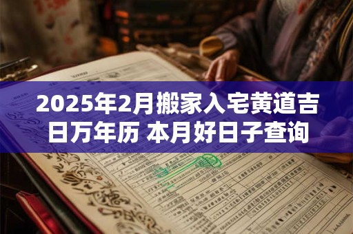 2025年2月搬家入宅黄道吉日万年历 本月好日子查询