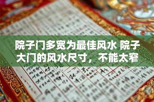 院子门多宽为最佳风水 院子大门的风水尺寸，不能太窄不能太宽