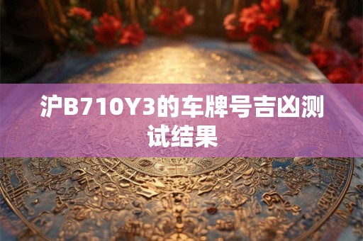 沪B710Y3的车牌号吉凶测试结果