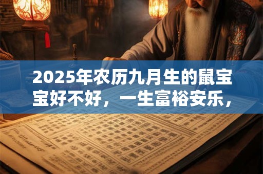 2025年农历九月生的鼠宝宝好不好，一生富裕安乐，财库丰隆