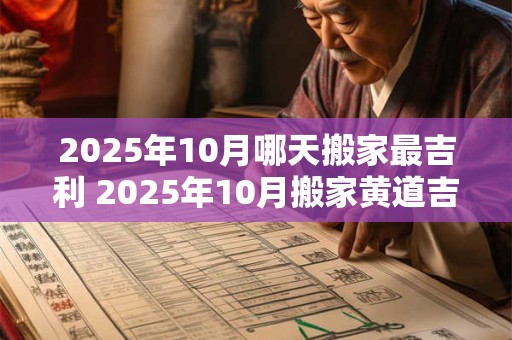 2025年10月哪天搬家最吉利 2025年10月搬家黄道吉日查询