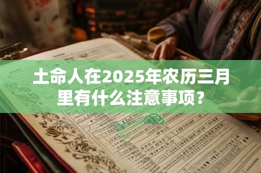 土命人在2025年农历三月里有什么注意事项？