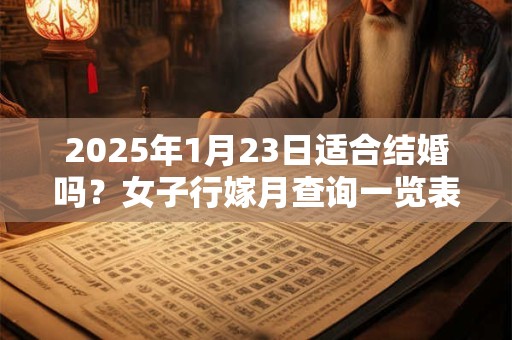2025年1月23日适合结婚吗？女子行嫁月查询一览表
