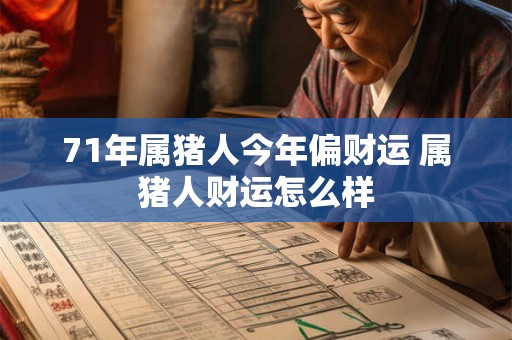 71年属猪人今年偏财运 属猪人财运怎么样
