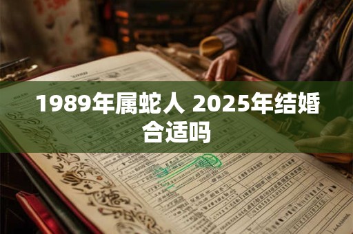 1989年属蛇人 2025年结婚合适吗
