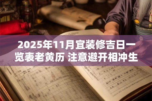 2025年11月宜装修吉日一览表老黄历 注意避开相冲生肖