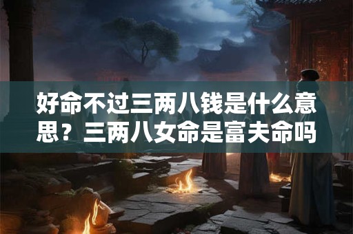 好命不过三两八钱是什么意思？三两八女命是富夫命吗？