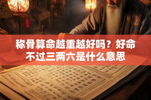 称骨算命越重越好吗？好命不过三两六是什么意思