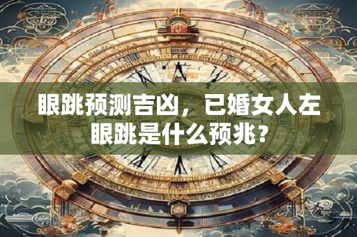 眼跳预测吉凶,已婚女人左眼跳是什么预兆? 眼跳预测吉凶,已婚女人左眼跳是什么预兆?