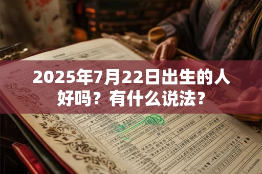 2025年7月22日出生的人好吗？有什么说法？