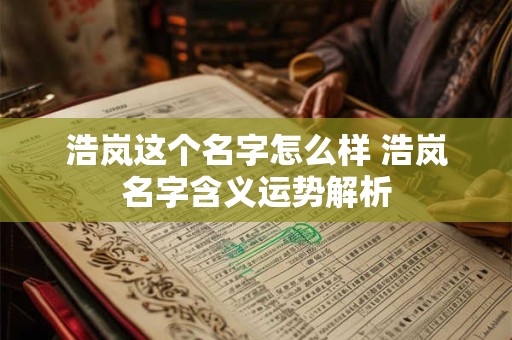 浩岚这个名字怎么样 浩岚名字含义运势解析
