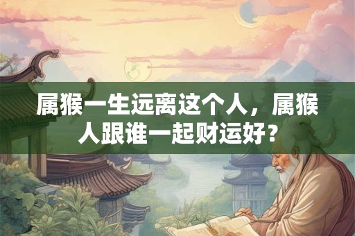 属猴一生远离这个人，属猴人跟谁一起财运好？