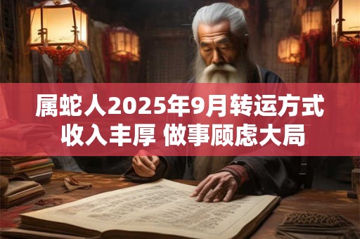 属蛇人2025年9月转运方式 收入丰厚 做事顾虑大局