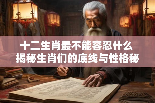 十二生肖最不能容忍什么 揭秘生肖们的底线与性格秘密！