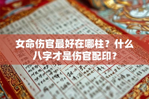 女命伤官最好在哪柱?什么八字才是伤官配印? 女命伤官最好在哪柱?什么八字才是伤官配印?