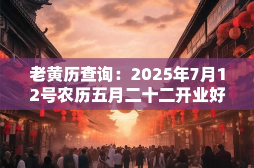 老黄历查询：2025年7月12号农历五月二十二开业好吗