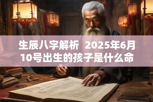 生辰八字解析  2025年6月10号出生的孩子是什么命