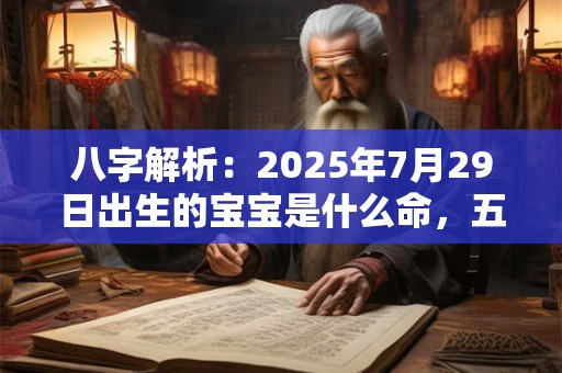 八字解析：2025年7月29日出生的宝宝是什么命，五行缺什么