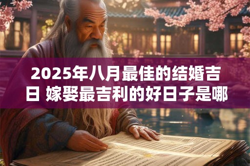 2025年八月最佳的结婚吉日 嫁娶最吉利的好日子是哪天