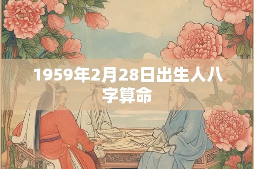 1959年2月28日出生人八字算命
