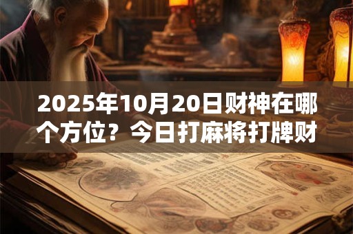 2025年10月20日财神在哪个方位？今日打麻将打牌财神方位