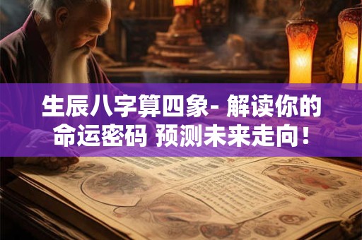 生辰八字算四象- 解读你的命运密码 预测未来走向！