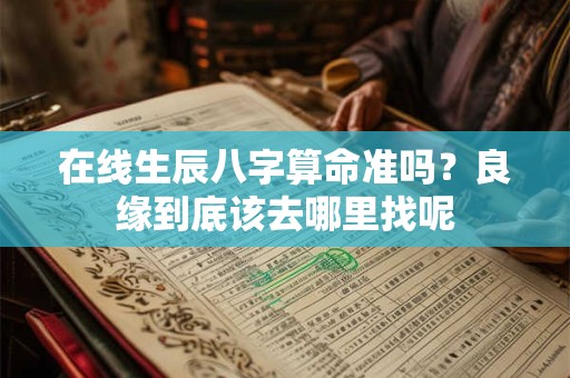 在线生辰八字算命准吗？良缘到底该去哪里找呢