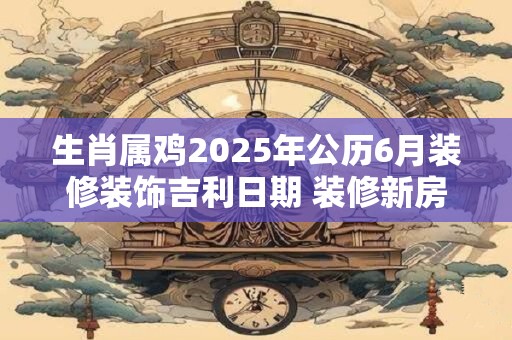 生肖属鸡2025年公历6月装修装饰吉利日期 装修新房吉日