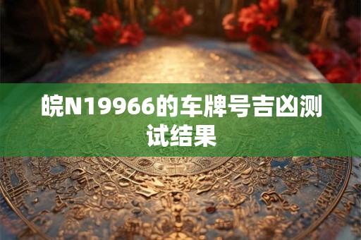 皖N19966的车牌号吉凶测试结果