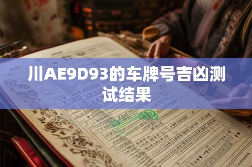 川AE9D93的车牌号吉凶测试结果