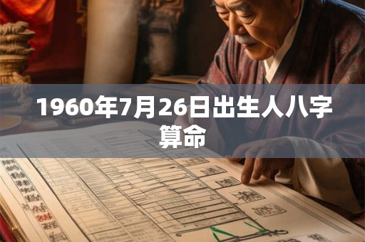 1960年7月26日出生人八字算命