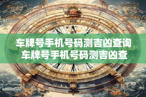 车牌号手机号码测吉凶查询 车牌号手机号码测吉凶查询大全