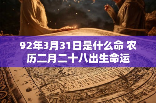 92年3月31日是什么命 农历二月二十八出生命运